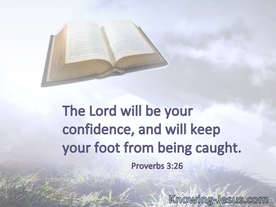 The Lord will be your confidence, and will keep your foot from being caught.